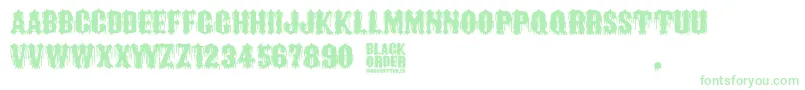 Black Order Font – Green Fonts on White Background