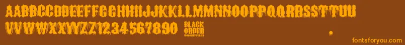 Black Order Font – Orange Fonts on Brown Background