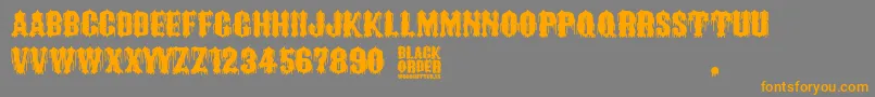 Black Order-Schriftart – Orangefarbene Schriften auf grauem Hintergrund