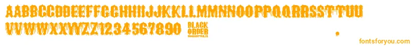 Black Order-fontti – oranssit fontit valkoisella taustalla