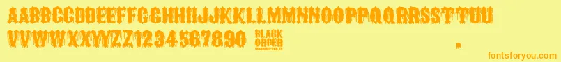 Black Order Font – Orange Fonts on Yellow Background