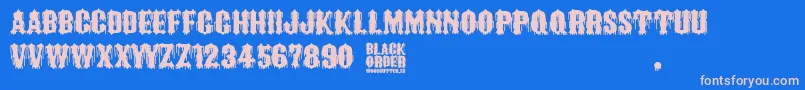 フォントBlack Order – ピンクの文字、青い背景