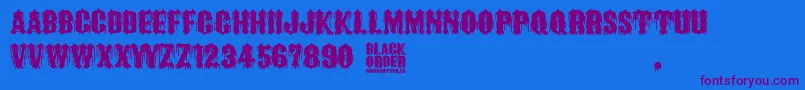 Black Order Font – Purple Fonts on Blue Background