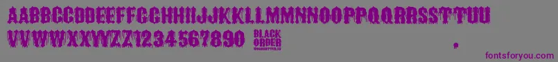 フォントBlack Order – 紫色のフォント、灰色の背景