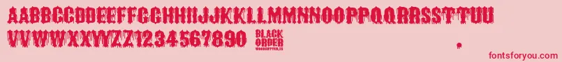 Black Order Font – Red Fonts on Pink Background