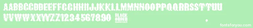 Black Order Font – White Fonts on Green Background