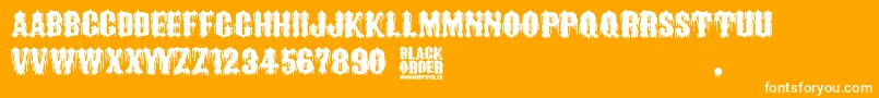 Black Order Font – White Fonts on Orange Background