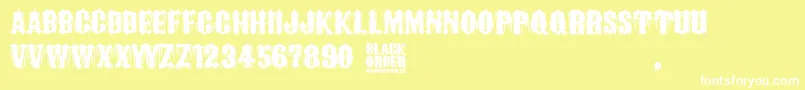 Black Order Font – White Fonts on Yellow Background