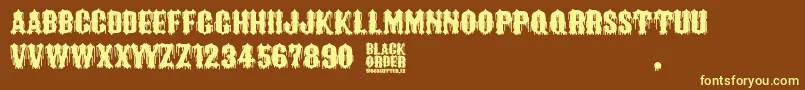 Black Order Font – Yellow Fonts on Brown Background