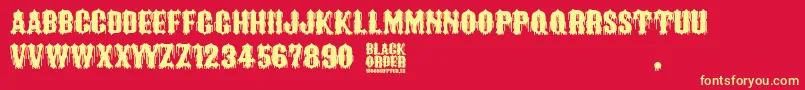 Black Order Font – Yellow Fonts on Red Background