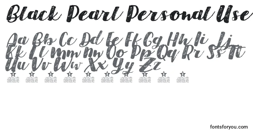 A fonte Black Pearl Personal Use – alfabeto, números, caracteres especiais