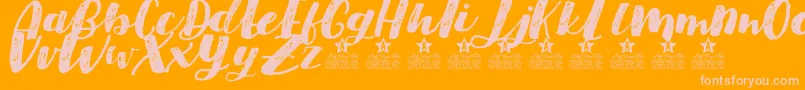 Black Pearl Personal Use-Schriftart – Rosa Schriften auf orangefarbenem Hintergrund