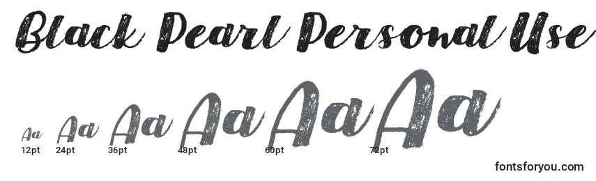 Black Pearl Personal Use Font Sizes