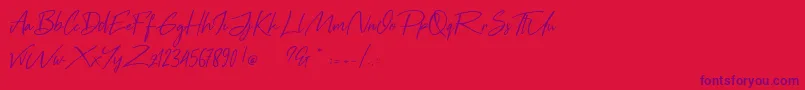 Black Pen Font – Purple Fonts on Red Background