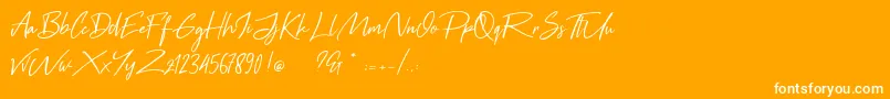 Black Pen Font – White Fonts on Orange Background