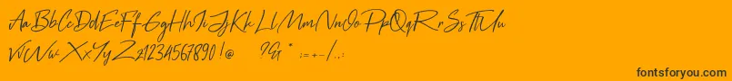 Black Pen Font – Black Fonts on Orange Background