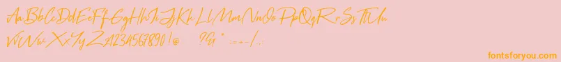 Black Pen-Schriftart – Orangefarbene Schriften auf rosa Hintergrund