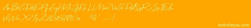 Black Pen-Schriftart – Gelbe Schriften auf orangefarbenem Hintergrund