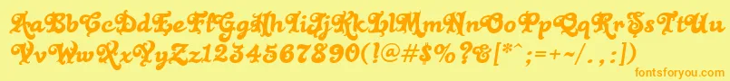 BLACK RAIN Font – Orange Fonts on Yellow Background