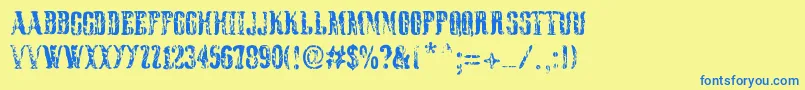 Black Rodeo Font – Blue Fonts on Yellow Background