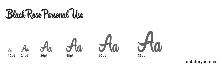 Black Rose Personal Use Font Sizes