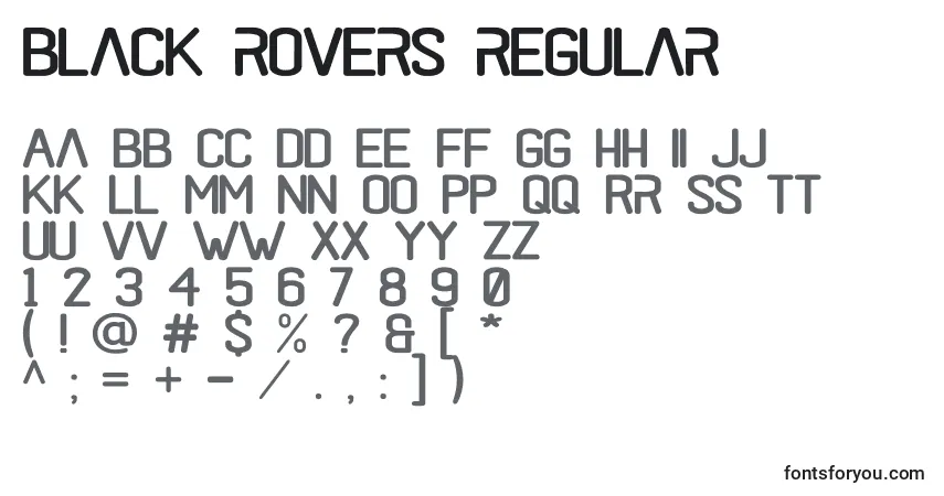 A fonte Black rovers regular – alfabeto, números, caracteres especiais