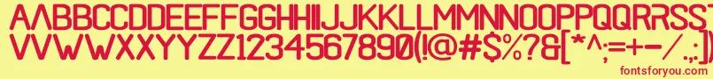 black rovers regular Font – Red Fonts on Yellow Background