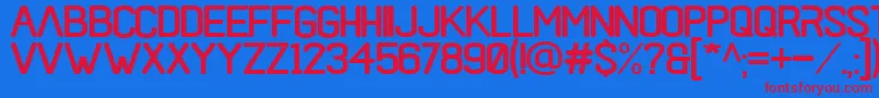 black rovers regular Font – Red Fonts on Blue Background