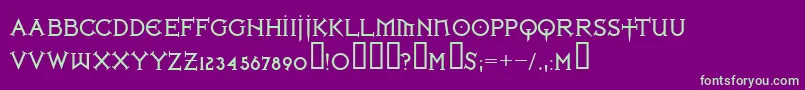 Шрифт IronLeagueBold – зелёные шрифты на фиолетовом фоне