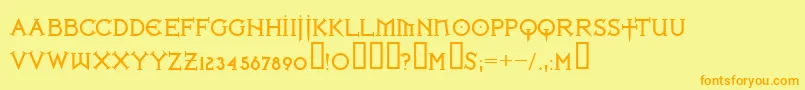 IronLeagueBold Font – Orange Fonts on Yellow Background
