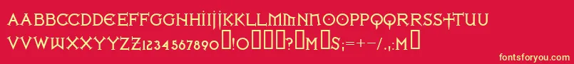 IronLeagueBold Font – Yellow Fonts on Red Background