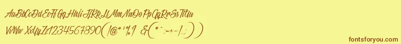 Black sneakers Font – Brown Fonts on Yellow Background