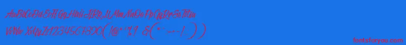 Black sneakers Font – Red Fonts on Blue Background