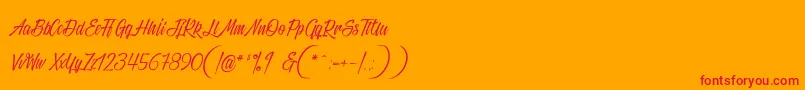 Black sneakers-Schriftart – Rote Schriften auf orangefarbenem Hintergrund