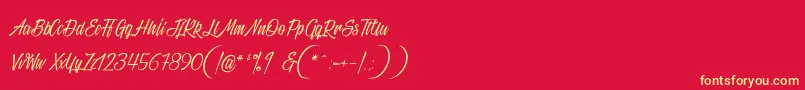 Black sneakers Font – Yellow Fonts on Red Background