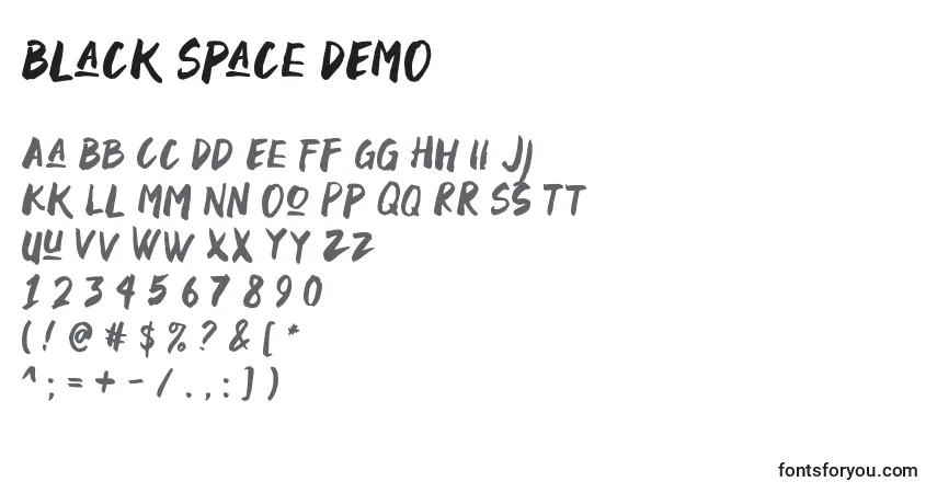 Fuente Black Space DEMO - alfabeto, números, caracteres especiales