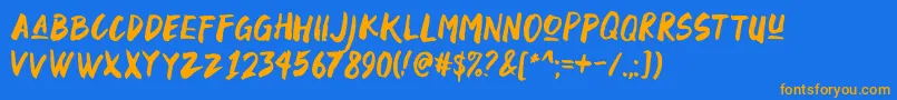 Black Space DEMO Font – Orange Fonts on Blue Background