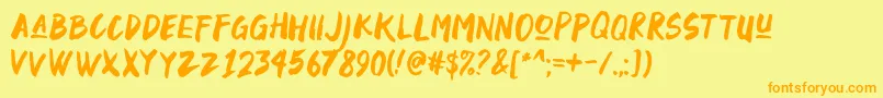 Black Space DEMO Font – Orange Fonts on Yellow Background