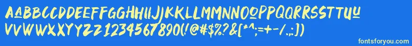 Black Space DEMO Font – Yellow Fonts on Blue Background