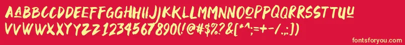 Black Space DEMO Font – Yellow Fonts on Red Background