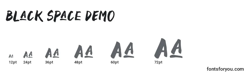 Tamaños de fuente Black Space DEMO