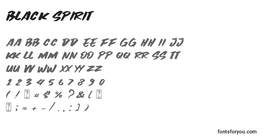 A fonte Black Spirit – alfabeto, números, caracteres especiais