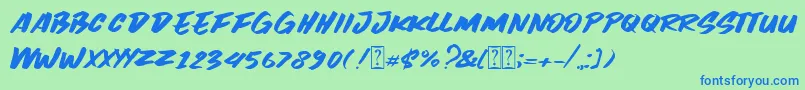 Fonte Black Spirit – fontes azuis em um fundo verde