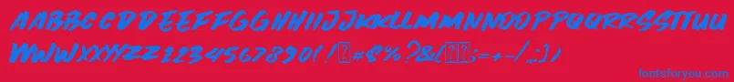 Black Spirit Font – Blue Fonts on Red Background