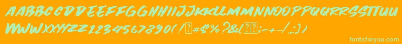 Czcionka Black Spirit – zielone czcionki na pomarańczowym tle
