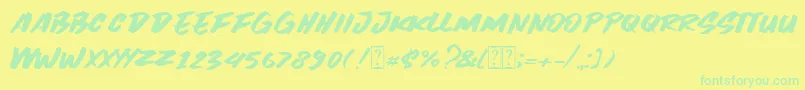 Black Spirit-Schriftart – Grüne Schriften auf gelbem Hintergrund