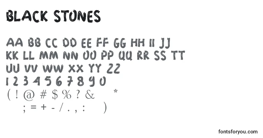 Schriftart BLACK STONES – Alphabet, Zahlen, spezielle Symbole