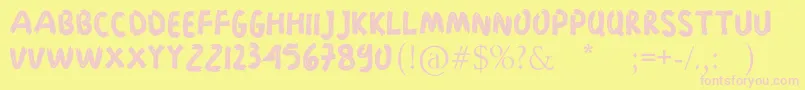 BLACK STONES Font – Pink Fonts on Yellow Background