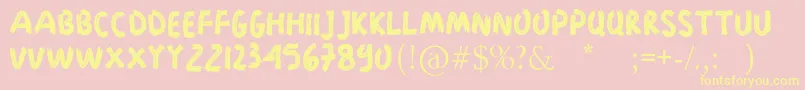 BLACK STONES Font – Yellow Fonts on Pink Background