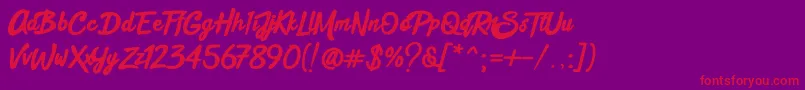 Black Street Font – Red Fonts on Purple Background